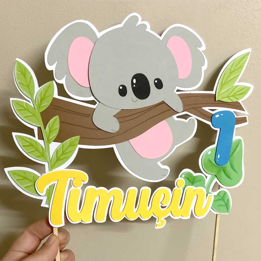 Cake topper personnalisé "koala" Papier