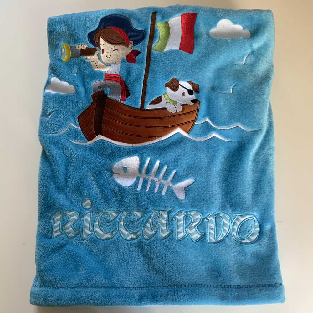 Plaid personnalisé Broderie "Pirate"